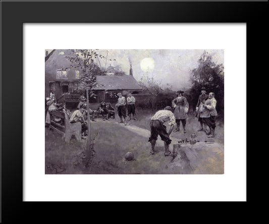 Bowling 20x24 Black Modern Wood Framed Art Print Poster by Pyle, Howard