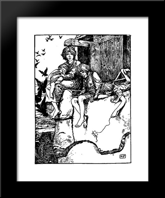 Otto Of The Silver Hand 3 20x24 Black Modern Wood Framed Art Print Poster by Pyle, Howard