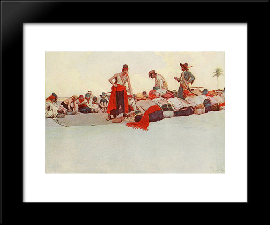So The Treasure Was Divided 20x24 Black Modern Wood Framed Art Print Poster by Pyle, Howard