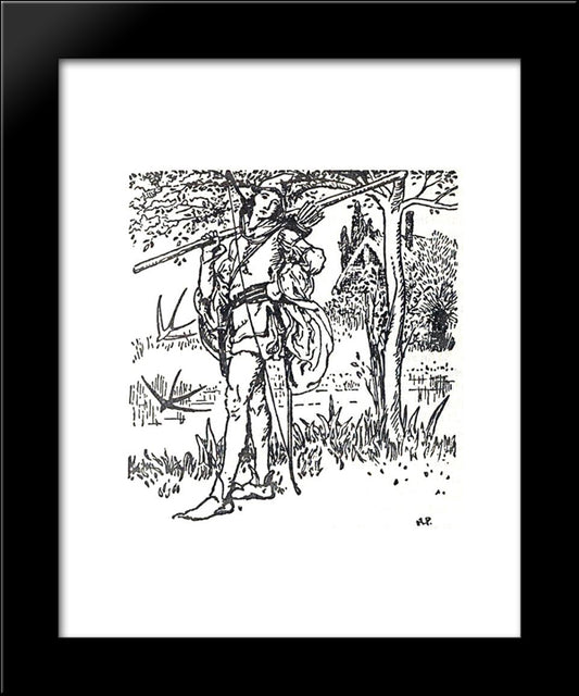 The Merry Adventures Of Robin Hood 5 20x24 Black Modern Wood Framed Art Print Poster by Pyle, Howard