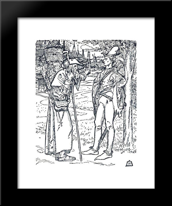 The Merry Adventures Of Robin Hood 9 20x24 Black Modern Wood Framed Art Print Poster by Pyle, Howard