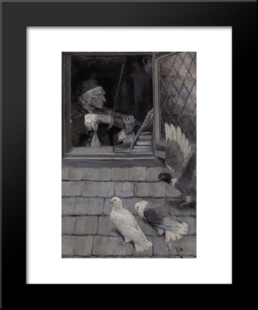 The Old Violin 20x24 Black Modern Wood Framed Art Print Poster by Pyle, Howard