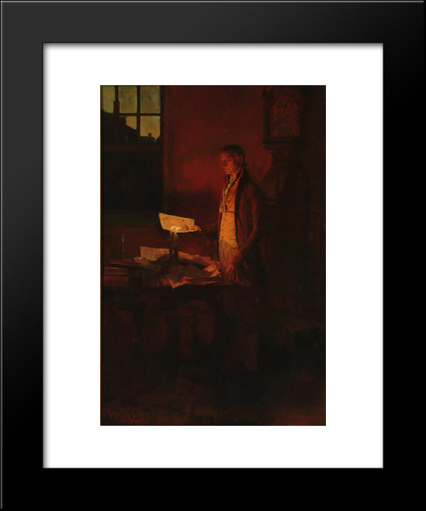 Thomas Jefferson Writing The Declaration Of Independence 20x24 Black Modern Wood Framed Art Print Poster by Pyle, Howard
