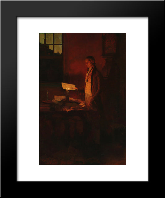 Thomas Jefferson Writing The Declaration Of Independence 20x24 Black Modern Wood Framed Art Print Poster by Pyle, Howard