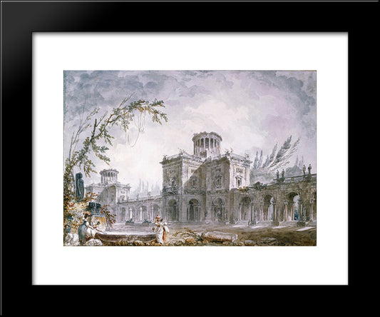 Architectural Fantasy 20x24 Black Modern Wood Framed Art Print Poster by Robert, Hubert