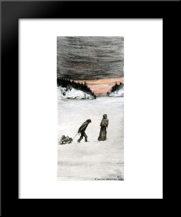 Homeward Bound 20x24 Black Modern Wood Framed Art Print Poster by Simberg, Hugo