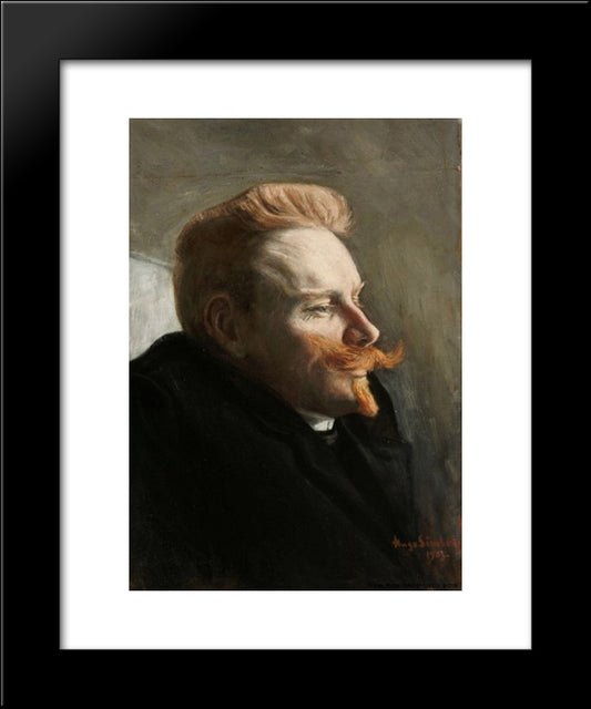 Man With Red Moustache 20x24 Black Modern Wood Framed Art Print Poster by Simberg, Hugo