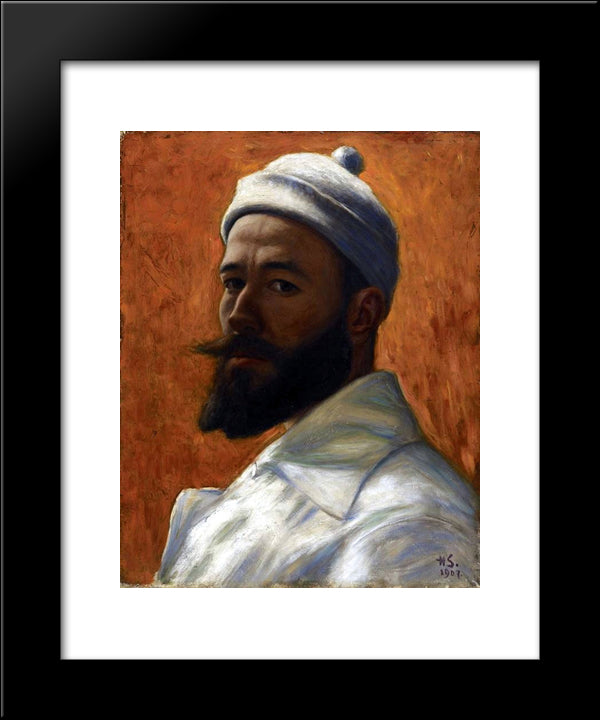 Self-Portrait 20x24 Black Modern Wood Framed Art Print Poster by Simberg, Hugo