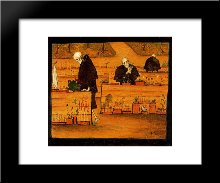 The Garden Of The Dead 20x24 Black Modern Wood Framed Art Print Poster by Simberg, Hugo