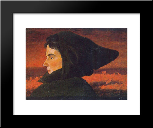 Woman 20x24 Black Modern Wood Framed Art Print Poster by Simberg, Hugo