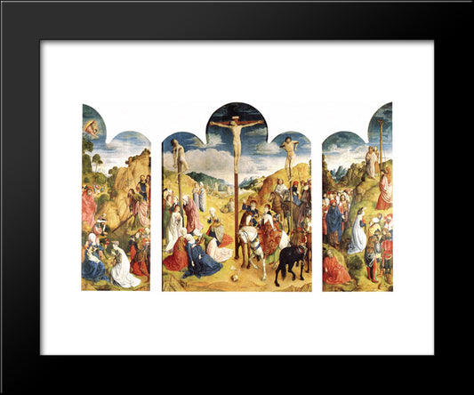 Calvary Triptych 20x24 Black Modern Wood Framed Art Print Poster by van der Goes, Hugo