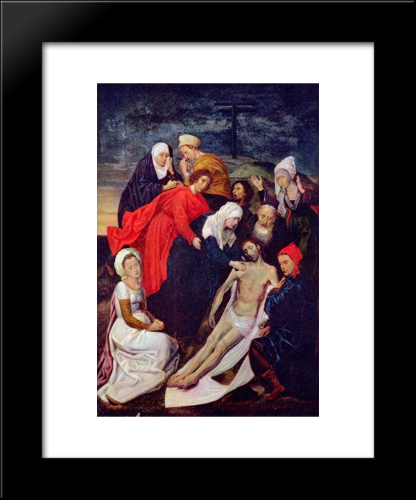 Diptych Of The Fall Of Man And The Redemption (Lamentation Of Christ) 20x24 Black Modern Wood Framed Art Print Poster by van der Goes, Hugo