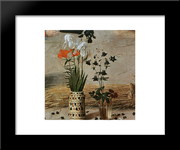 Flower (Detail From The Central Panel Of The Portinari Altarpiece) 20x24 Black Modern Wood Framed Art Print Poster by van der Goes, Hugo