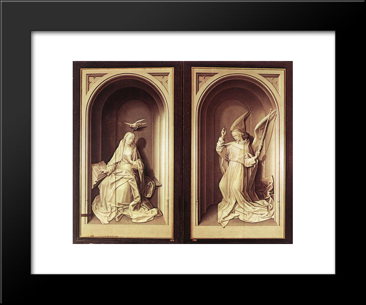 The Portinari Triptych (Close) 20x24 Black Modern Wood Framed Art Print Poster by van der Goes, Hugo