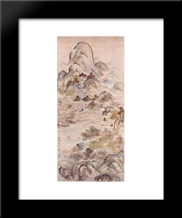 Fishing In Springtime 20x24 Black Modern Wood Framed Art Print Poster by no Taiga, Ike