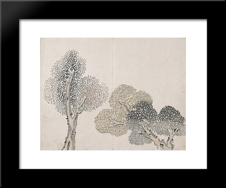 Untitled (A Tree With Small Leaves) 20x24 Black Modern Wood Framed Art Print Poster by no Taiga, Ike
