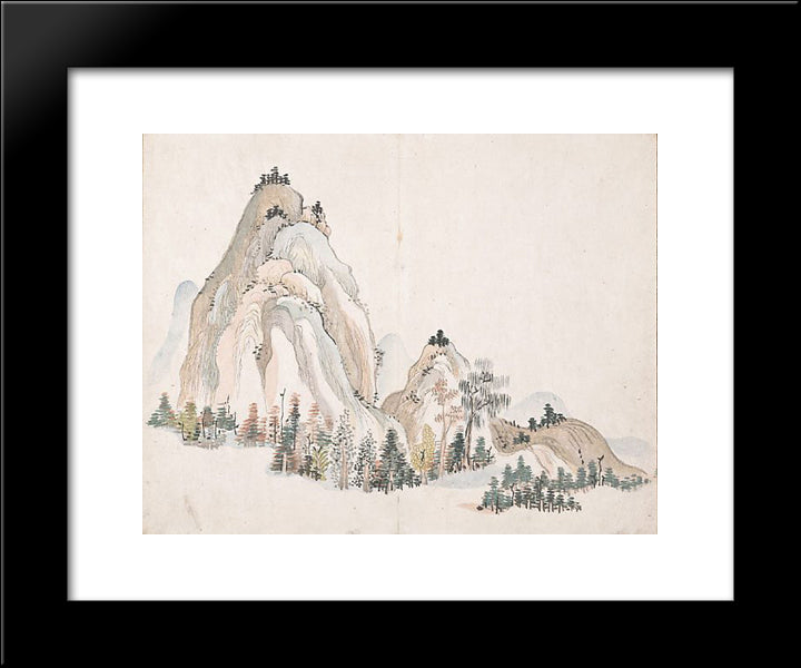 Untitled (Mountains) 20x24 Black Modern Wood Framed Art Print Poster by no Taiga, Ike