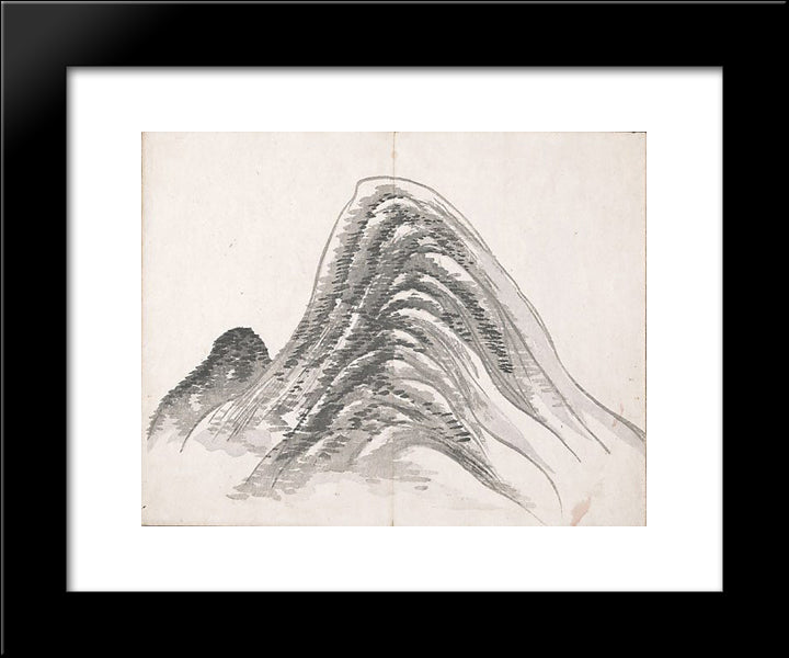 Untitled (Two Mountains) 20x24 Black Modern Wood Framed Art Print Poster by no Taiga, Ike