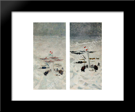 Conquest Of The North Pole 20x24 Black Modern Wood Framed Art Print Poster by Mashkov, Ilya