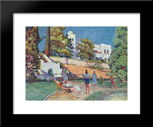 Dulber. Sanatorium 'Krasnye Zori' 20x24 Black Modern Wood Framed Art Print Poster by Mashkov, Ilya