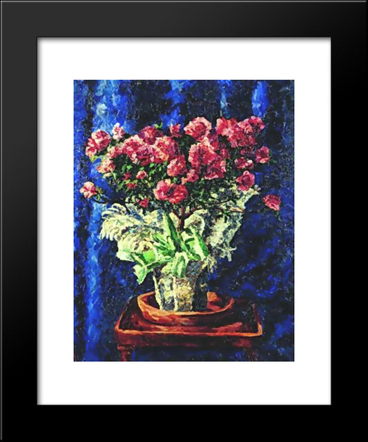 Flowers In A Vase 20x24 Black Modern Wood Framed Art Print Poster by Mashkov, Ilya