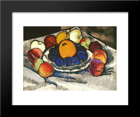 Fruit On The Plate 20x24 Black Modern Wood Framed Art Print Poster by Mashkov, Ilya