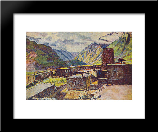 Georgia. Kazbek. View Of The Gorge Darial 20x24 Black Modern Wood Framed Art Print Poster by Mashkov, Ilya