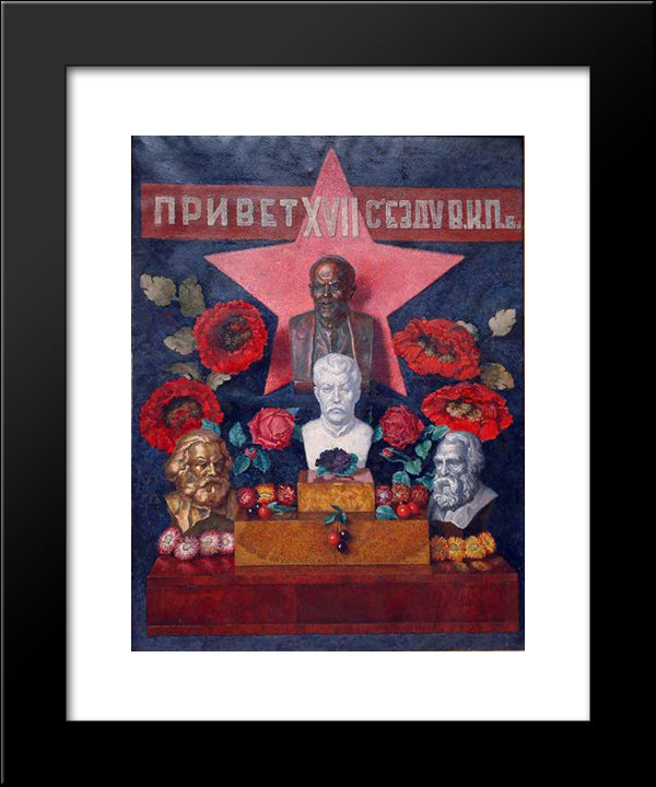 Hi, Xvii Congress Of The Cpsu (B) 20x24 Black Modern Wood Framed Art Print Poster by Mashkov, Ilya