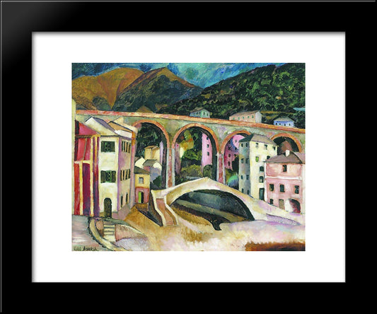 Italy. Nervi. Landscape With Aqueduct 20x24 Black Modern Wood Framed Art Print Poster by Mashkov, Ilya