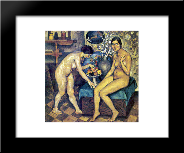 Nudes In The Studio 20x24 Black Modern Wood Framed Art Print Poster by Mashkov, Ilya