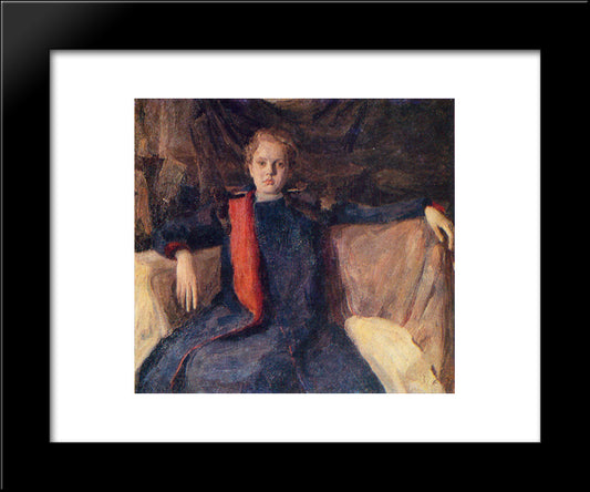 Portrait Of A Girl 20x24 Black Modern Wood Framed Art Print Poster by Mashkov, Ilya