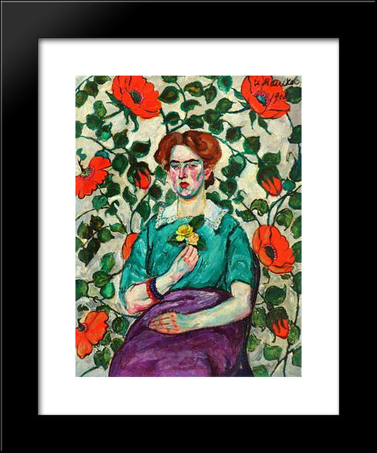 Portrait Of A Woman. Minsk 20x24 Black Modern Wood Framed Art Print Poster by Mashkov, Ilya