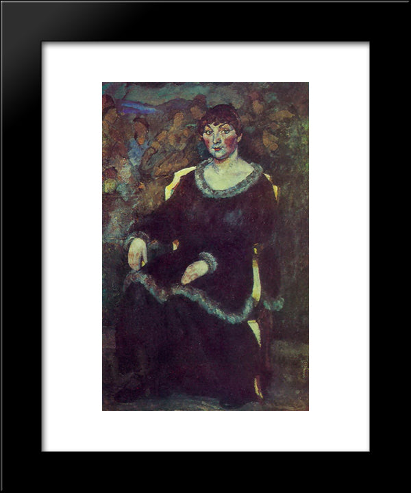 Portrait Of A Woman 20x24 Black Modern Wood Framed Art Print Poster by Mashkov, Ilya