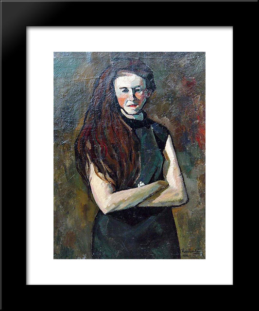 Portrait Of Emma Ribarik 20x24 Black Modern Wood Framed Art Print Poster by Mashkov, Ilya