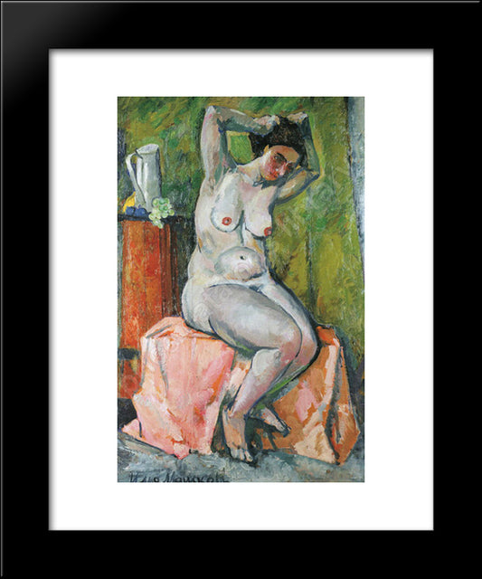 Seated Nude 20x24 Black Modern Wood Framed Art Print Poster by Mashkov, Ilya