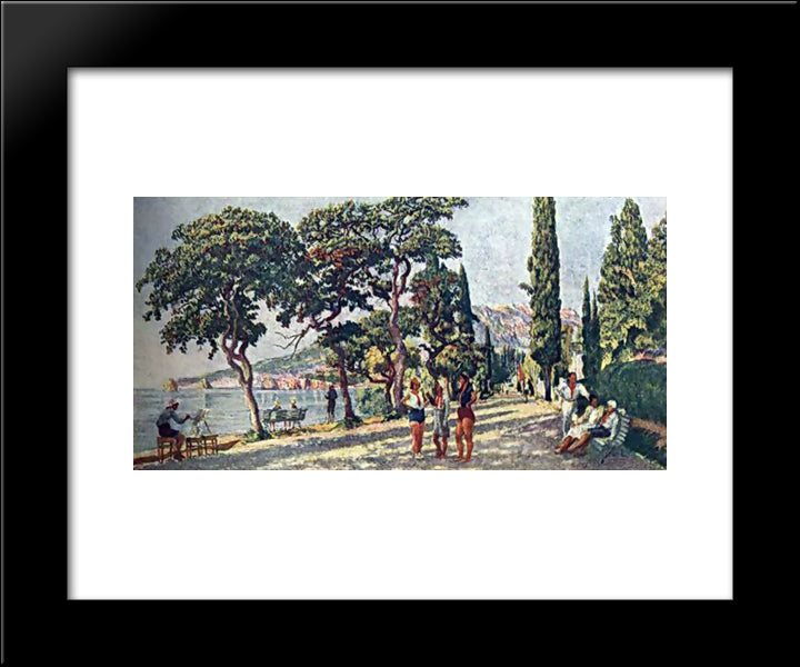 September Morning In Artek 20x24 Black Modern Wood Framed Art Print Poster by Mashkov, Ilya