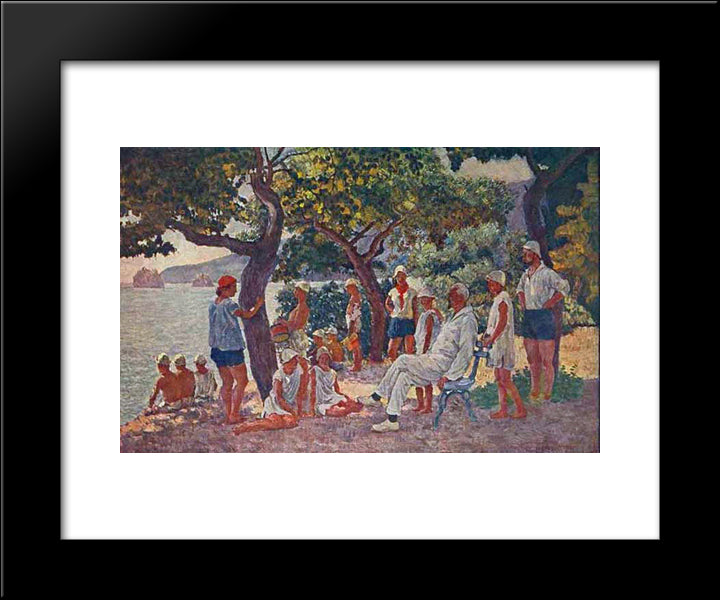 September Morning In Artek (Soloviev And Artekovtsy) 20x24 Black Modern Wood Framed Art Print Poster by Mashkov, Ilya