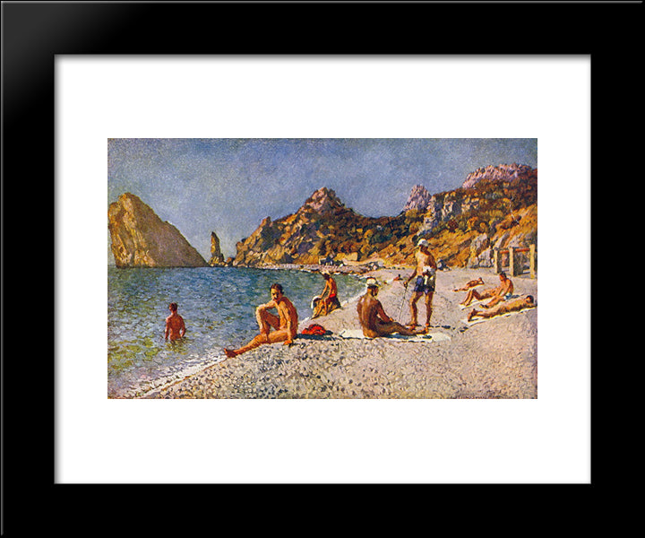 Simeiz Beach 20x24 Black Modern Wood Framed Art Print Poster by Mashkov, Ilya