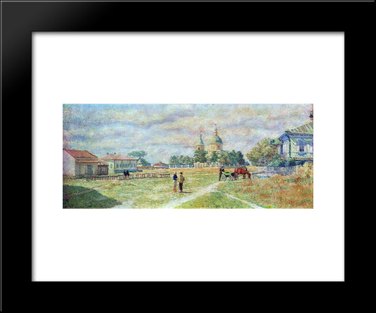 Square In The Village Mikhailovskaya 20x24 Black Modern Wood Framed Art Print Poster by Mashkov, Ilya