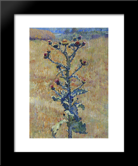 Steppe. Bur 20x24 Black Modern Wood Framed Art Print Poster by Mashkov, Ilya