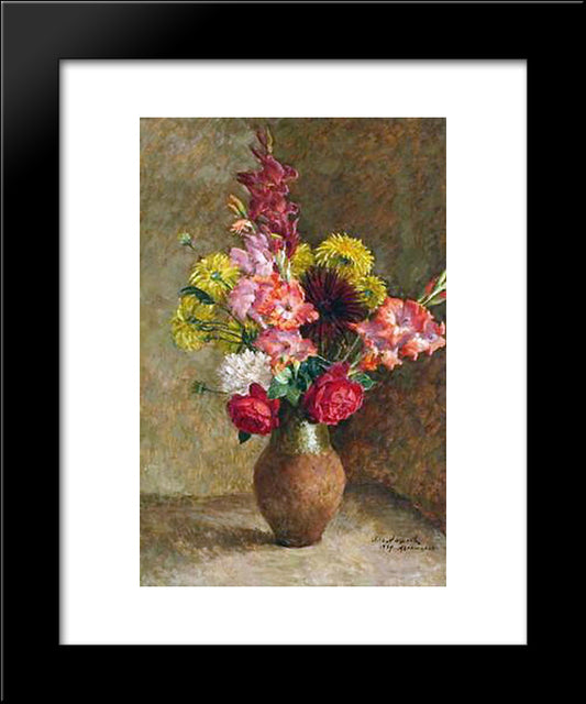 Still Life. Flowers 20x24 Black Modern Wood Framed Art Print Poster by Mashkov, Ilya