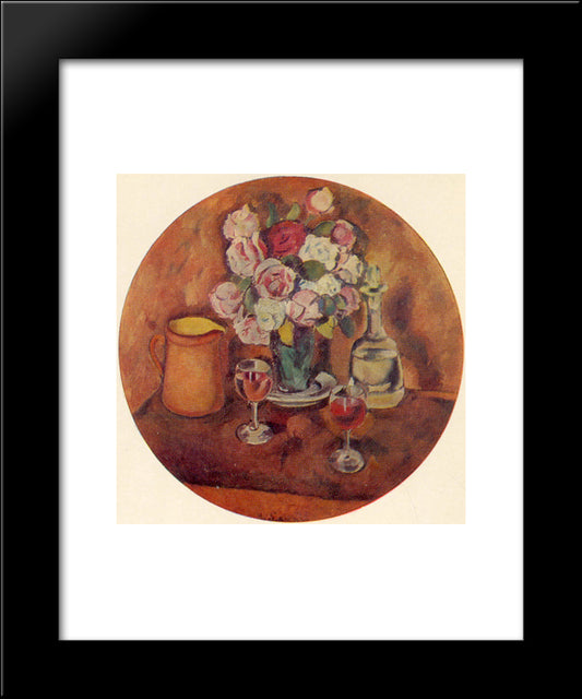 Still Life. Roses 20x24 Black Modern Wood Framed Art Print Poster by Mashkov, Ilya