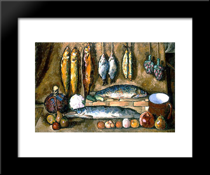 Still Life 20x24 Black Modern Wood Framed Art Print Poster by Mashkov, Ilya