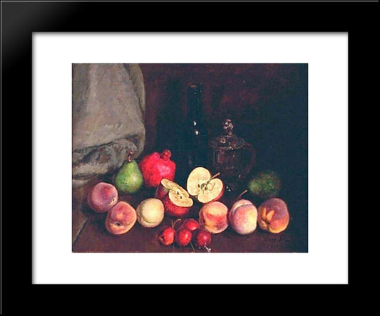 Still Life 'Fruits' 20x24 Black Modern Wood Framed Art Print Poster by Mashkov, Ilya