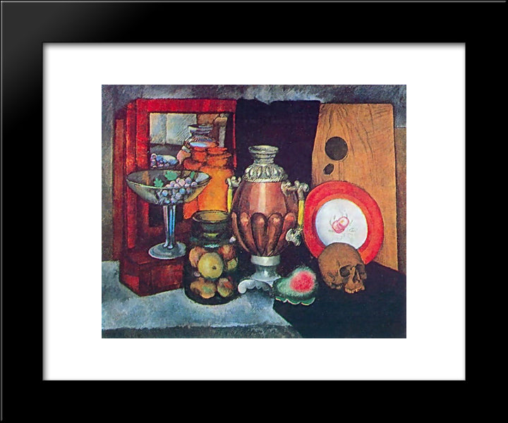 Still Life With A Samovar 20x24 Black Modern Wood Framed Art Print Poster by Mashkov, Ilya