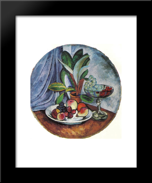 Still Life With Cactus 20x24 Black Modern Wood Framed Art Print Poster by Mashkov, Ilya