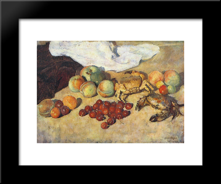 Still Life With Crabs 20x24 Black Modern Wood Framed Art Print Poster by Mashkov, Ilya