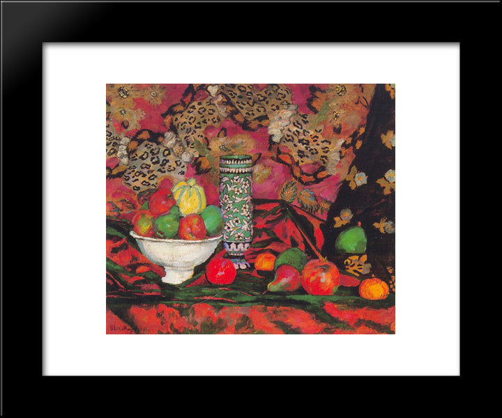 Still Life With Fruits 20x24 Black Modern Wood Framed Art Print Poster by Mashkov, Ilya