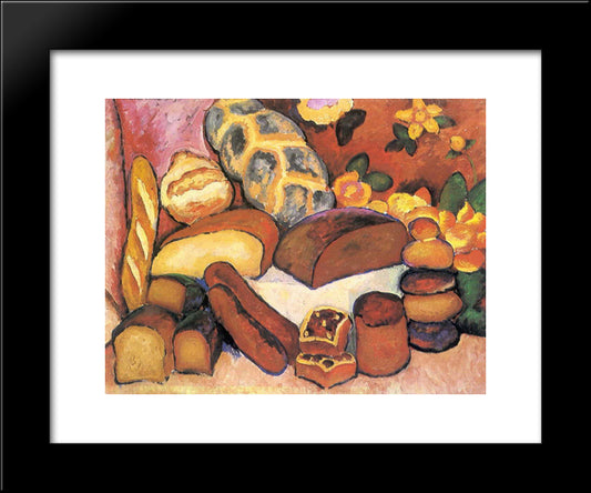 Still Life With Loaves Of Bread 20x24 Black Modern Wood Framed Art Print Poster by Mashkov, Ilya