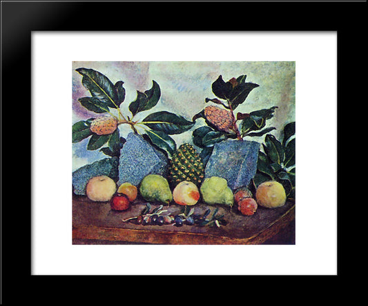 Still Life With Magnolias 20x24 Black Modern Wood Framed Art Print Poster by Mashkov, Ilya